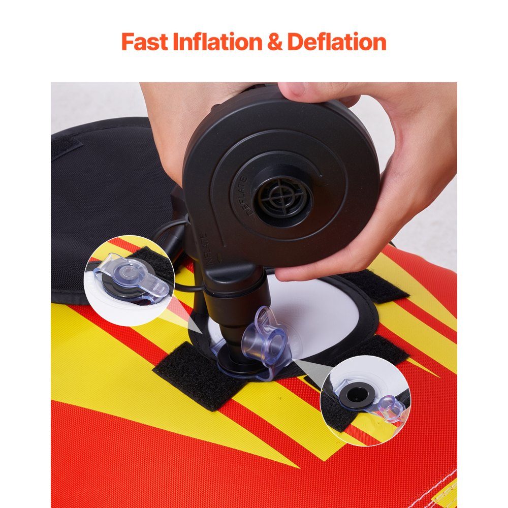 Ensemble de tubes amusants, remorqueurs gonflables pour 1 à 3 personnes, tube de remorquage pour sports nautiques de 500 lb avec housse entièrement en nylon, poignées rembourrées et valve de sécurité de vitesse