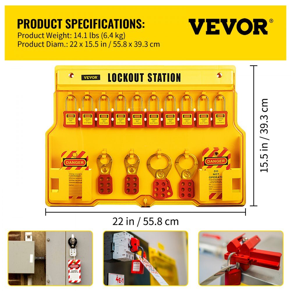 Lockout Tagout Kit 58-delig stroomonderbrekerslot Hasp Tag en veiligheidshangslot opbergtas voor slot- en tagproducten en elektrische veiligheidsapparatuur