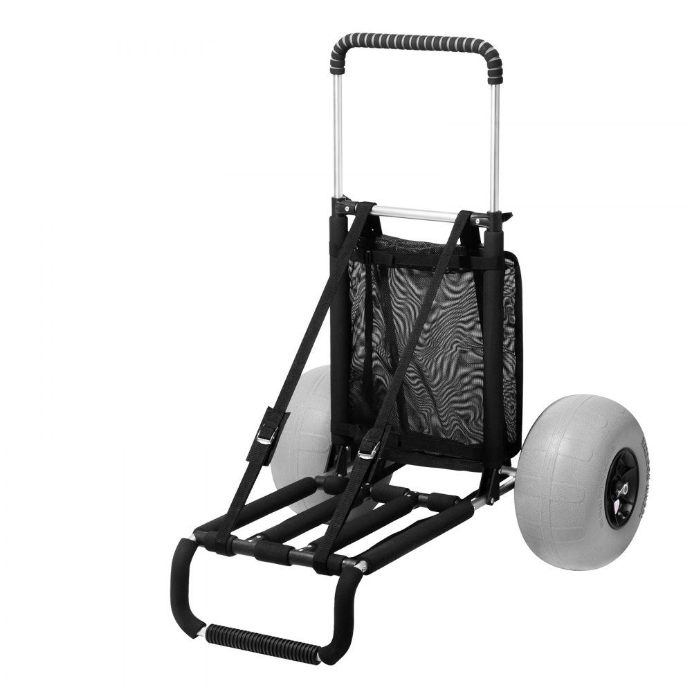 Beach Wagon, Handcart, Sand Wagon, Beach Wagon, 74.84 kg Load Capacity, Folding Aluminum Sand Wagon, 685 to 1135 mm, Height Adjustable, Heavy Duty Beach Wagon