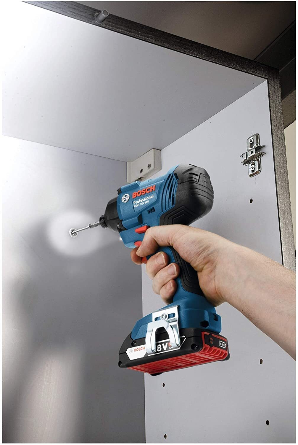 Bosch Professional 18V System Akku-Bohrschlagschrauber GDR 18V-160 (max. Drehmoment: 160 Nm, Schrauben M6 - M14, 1/4" Innensechskant, ohne Akkus und Ladegerät, in L-BOXX)