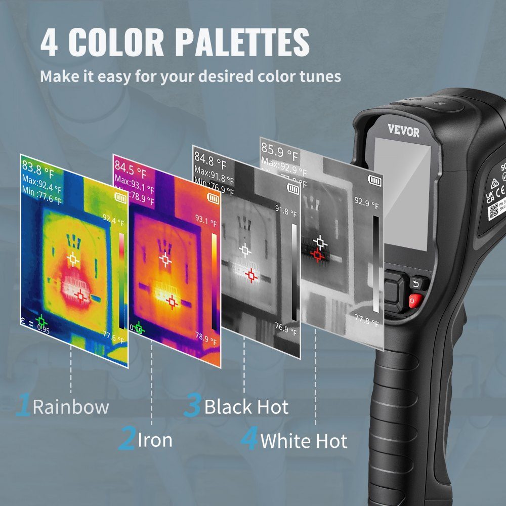 Handheld Thermal Imaging Camera 240x180 IR Resolution Infrared Camera Thermometer 40mK Thermography Camera -20-350°C Thermal Imaging Camera CE Certified Troubleshooting HVAC Systems Air Leak Identification