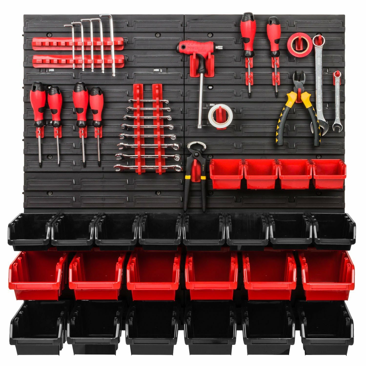 Ensemble mural à outils, porte-outils avec système de rangement mural perforé, étagère murale perforée à outils, ensemble d'étagères d'atelier