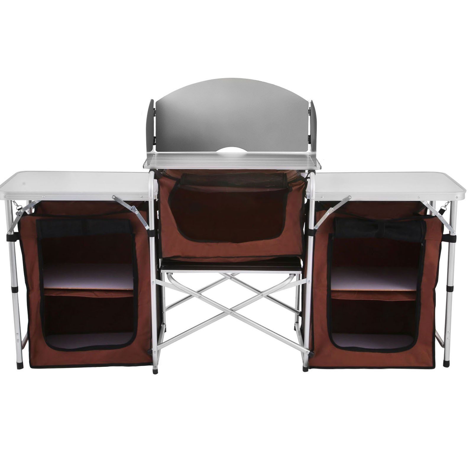 Outdoor-Camping-Küche, faltbar, Gartenmöbel, verstellbarer Camping-Aufbewahrungsschrank