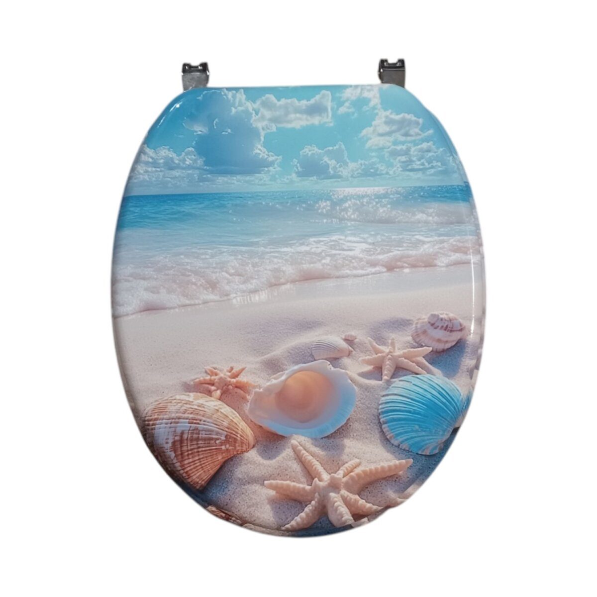 Ribelli Toilettendeckel, O-Form, Absenkautomatik, Strandmuschel