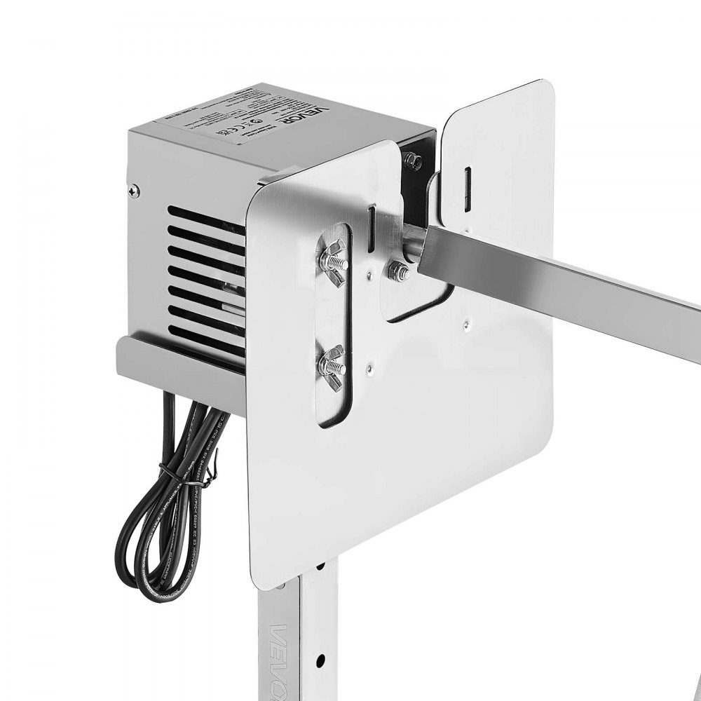 Gril de cochon de lait, gril d'agneau, gril à rôtir à la broche, gril de rôtissoire de 1321 mm, AC 220-240 V, ensemble de gril de rôtissoire électrique à 8 étages avec une capacité de charge de 40 kg, ensemble de gril à moteur de 38 W pour les fêtes