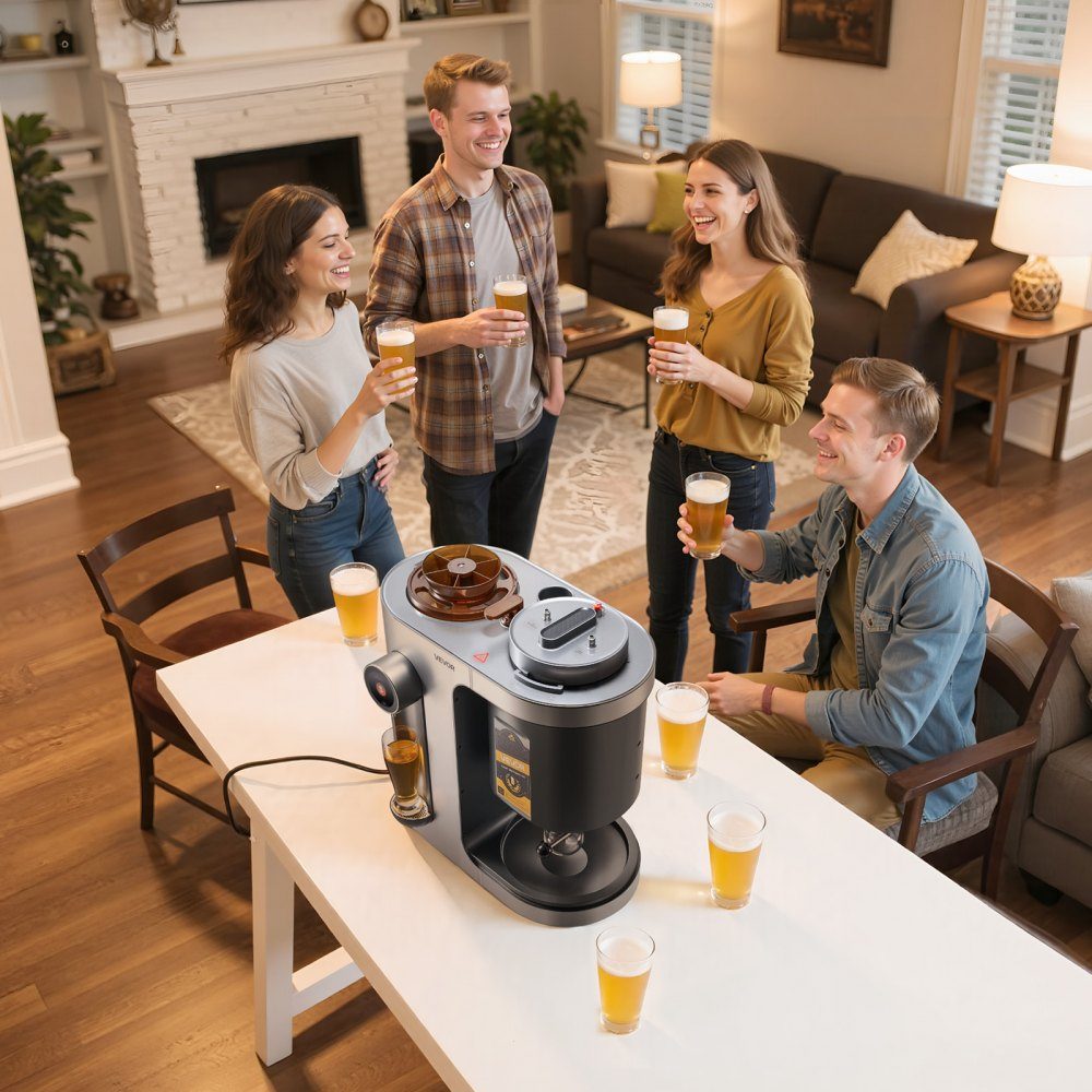Automatische Bierbrauanlage 13L, 1500W Bierbraumaschine, All-in-One-Heimbrauanlage mit Maische- und Kochgerät, 304-Edelstahl-Innentank, DIY-Bierbrauen