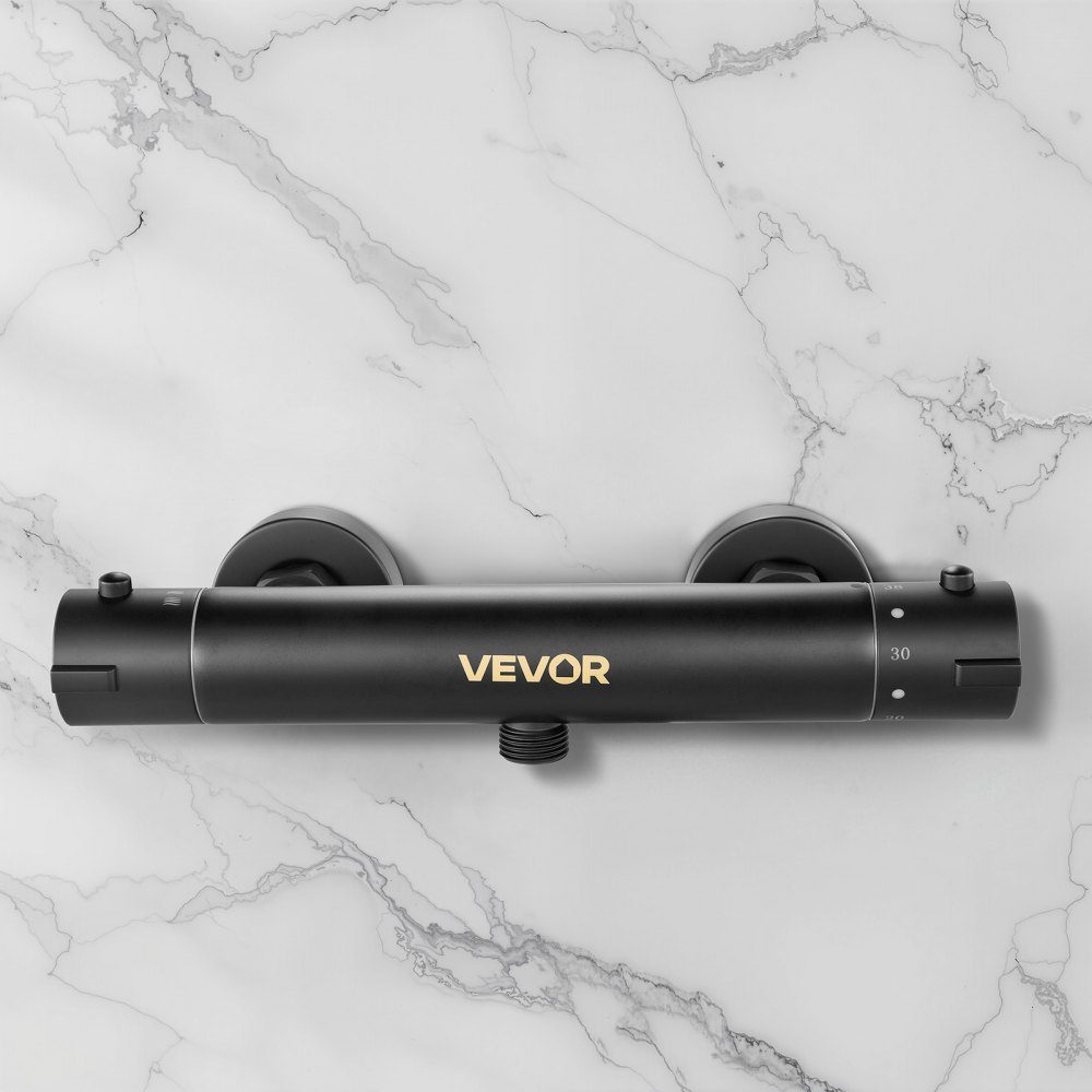 Shower Faucet with Thermostat Shower Faucet Shower Faucet with 38°C Safety Lock Shower Faucet Valve Bathtub Temperature Control Valves for Bathroom RV Hotel Matte Black