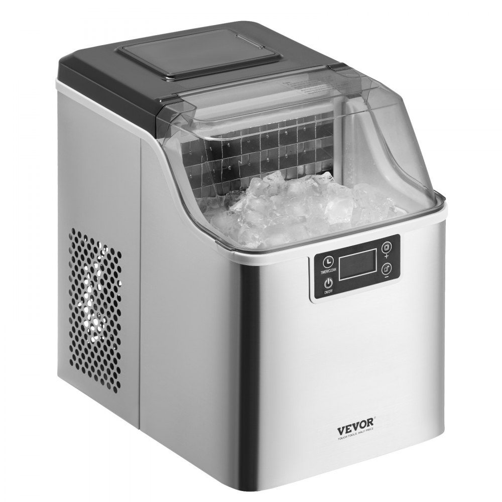 Eiswürfelbereiter, Eismaschine, Eiswürfelmaschine, 24 Würfel in 15 Minuten, 20,4 kg/24 Stunden, tragbarer Eiswürfelbereiter mit Schaufel und Korb, Eismaschine mit 3 Größen für Küche, Bar, Party