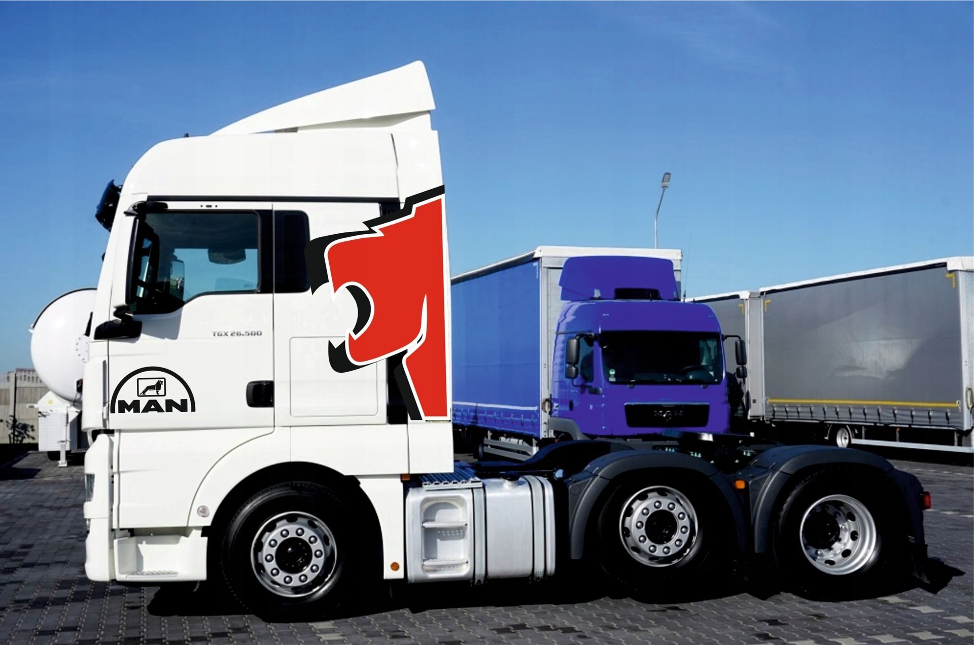 STICKER voertuigopschrift MAN TGA TGX RED-LION