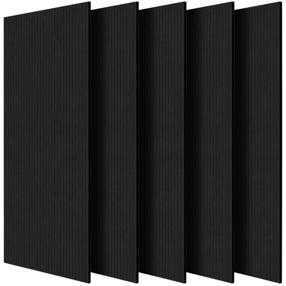 Lot de 5 panneaux acoustiques avec ruban adhésif, panneaux en mousse insonorisée 1200 x 600 x 10 mm, panneaux muraux acoustiques en fibre de polyester, pour maison, studio, bureau, théâtre, noir Lot de 5 panneaux acoustiques avec ruban adhésif, panneaux en mousse insonorisée 1200 x 600 x 10 mm, panneaux muraux acoustiques en fibre de polyester, pour maison, studio, bureau, théâtre, noir
