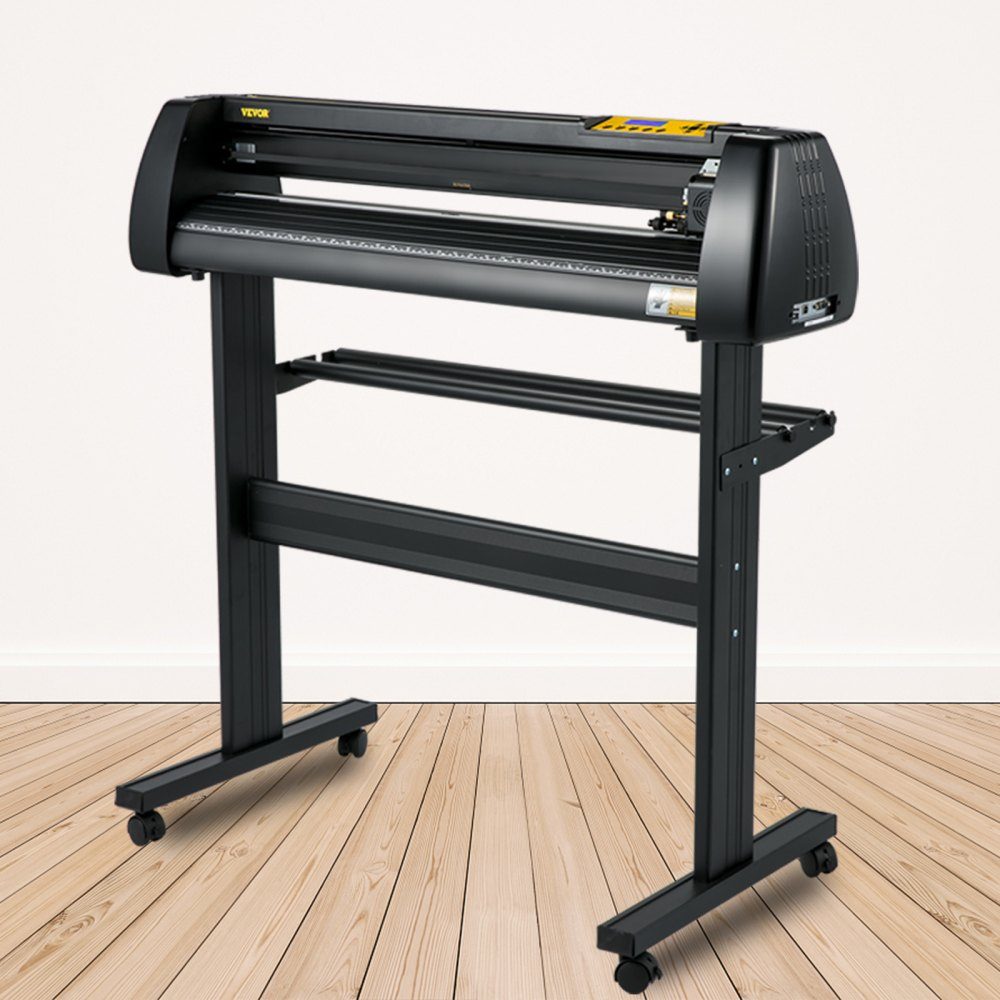 Machine de découpe de vinyle, traceur de découpe à alimentation papier de 870 mm, imprimante vinyle avec force et vitesse réglables, kit de création de panneaux compatible Windows avec logiciel Signmaster