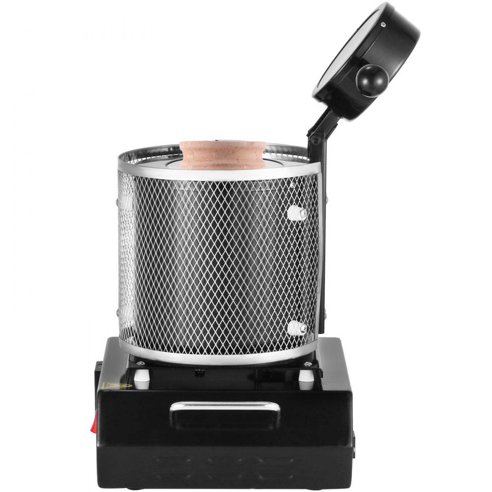 Gold Melting Furnace 1350W 1150℃ Maximum Temperature Digital Electric Melting Furnace 3kg Ceramic Crucible for Casting and Refining Precious Metals Processing Gold Silver Aluminum