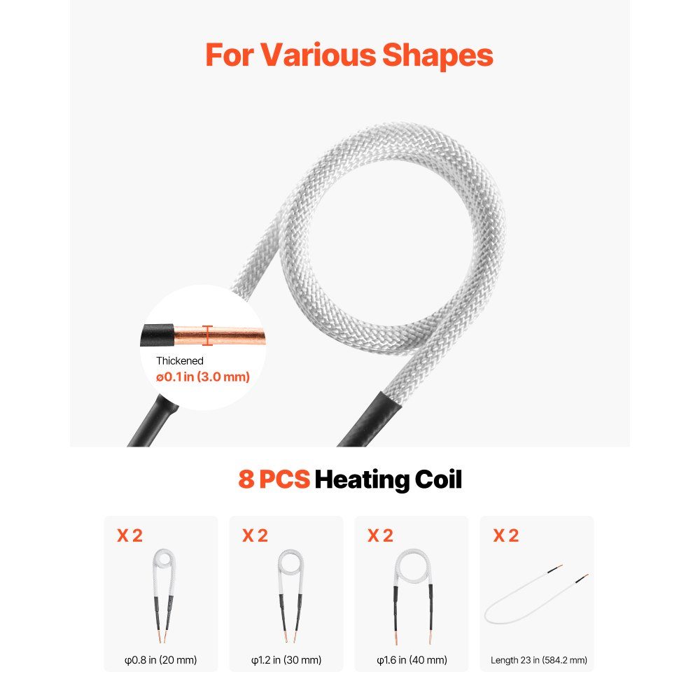 Screw Removal Induction Heater 1500W Magnetic Induction Heater Kit Rusty Screw Removal Heater Auto Workshop Repair Tools with 8 Coils