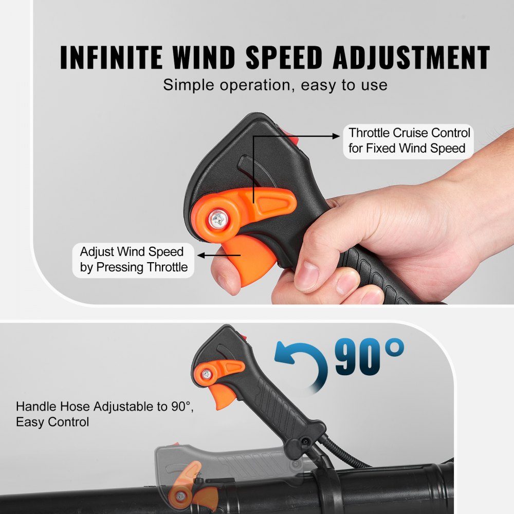 Backpack Leaf Blower, 63CC 2-Stroke Gasoline Leaf Blower with 1.89L Fuel Tank, 1110 CFM Air Volume, 220 MPH Speed, Ideal for Lawn Care, Leaf Cleaning and Snow Removal