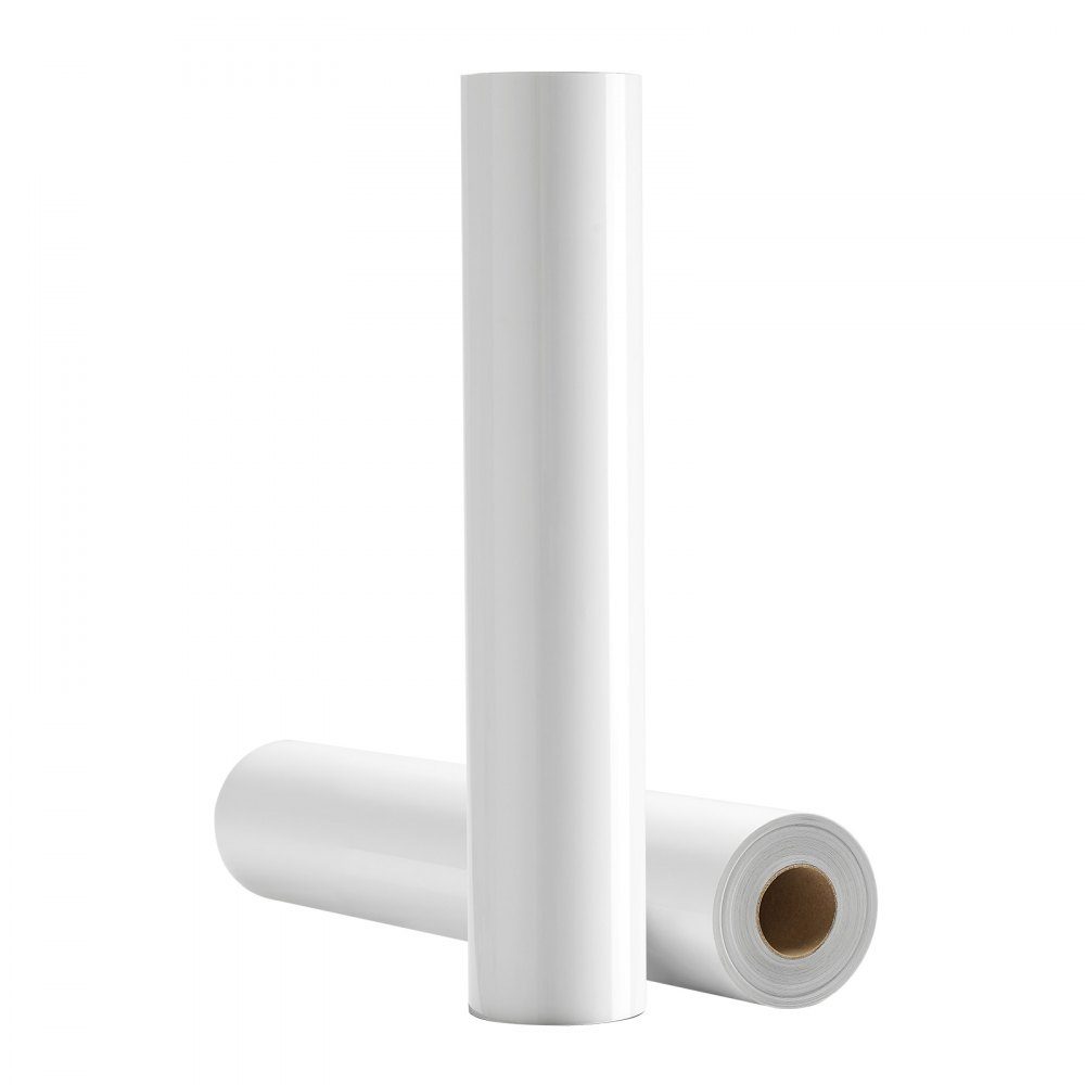 Vinylfilm Heat Transfer Transfer Film (304,8 x 7260 mm) Glanzend wit HTV Opstrijkbare vinylrol Compatibel met snijmachines voor verschillende materialen T-shirts Kussens Hoeden