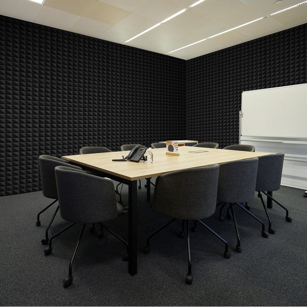 Acoustic Foam Acoustic Panels Set of 4 1200x600x50mm Soundproof Pyramid Shaped Wall Panels Acoustic Panels Acoustic Foam Mats for Studio Walls and Ceilings Black