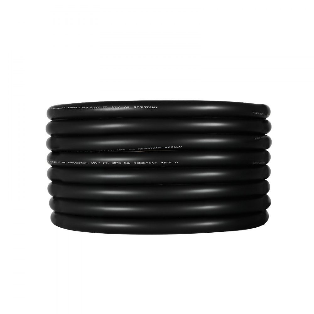 25ft 6AWG (16mm²) Electrical Cable Power Cable Copper Extension Cable 600V