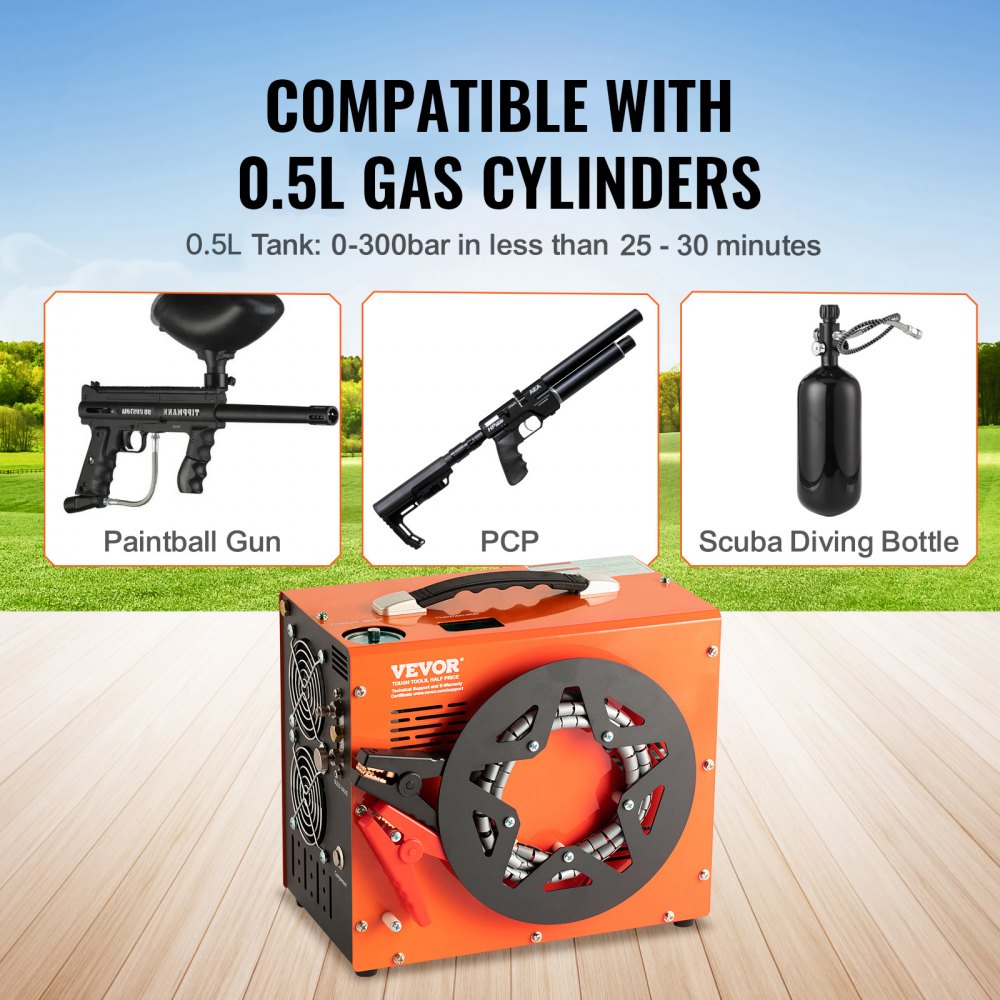 PCP-Kompressor 30 MPa/4500 PSI, Luftkompressor 0,5 l, tragbarer PCP-DC-12-V- und AC-230-V-Kompressor, 25-Minuten-Einschaltdauer-Luftpumpe, 600-W-Hochleistungskonverter-Hochdruckpumpe, Luftgewehrgewehr PCP-Kompressor 30 MPa/4500 PSI, Luftkompressor 0,5 l, tragbarer PCP-DC-12-V- und AC-230-V-Kompressor, 25-Minuten-Einschaltdauer-Luftpumpe, 600-W-Hochleistungskonverter-Hochdruckpumpe, Luftgewehrgewehr