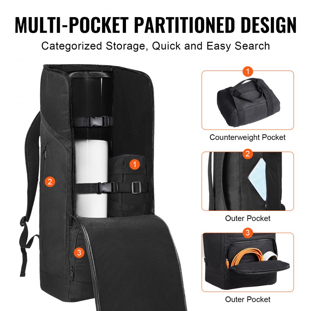 Sac de transport pour télescope, 76 cm, sac de transport pour télescope avec sangle sécurisée, poches et bretelles confortables, sac de transport pour télescope absorbant les chocs pour tube optique et trépied, sac de contrepoids Sac de transport pour télescope, 76 cm, sac de transport pour télescope avec sangle sécurisée, poches et bretelles confortables, sac de transport pour télescope absorbant les chocs pour tube optique et trépied, sac de contrepoids