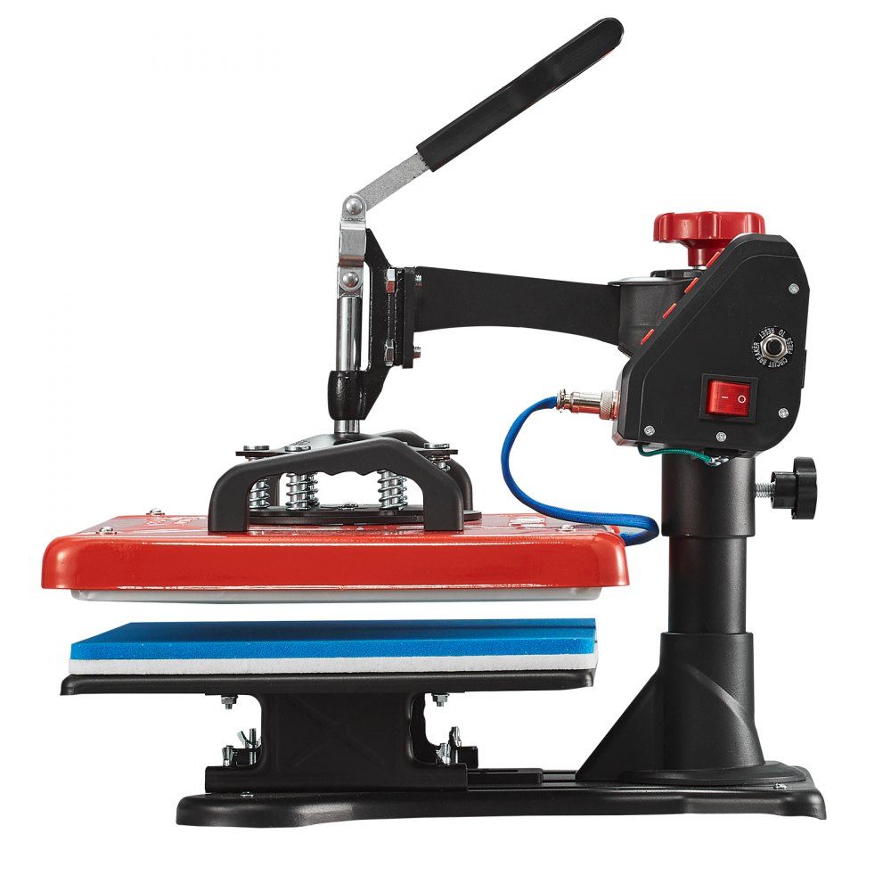 Heat Press 38x30cm Transfer Press 10 in 1 T-Shirt Press Red Textile Press Hot Press 360 Degree Rotating Multifunctional Sublimation Machine