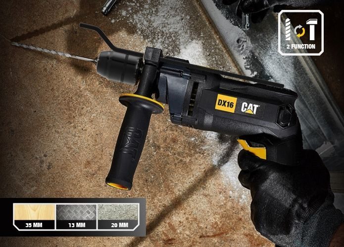 Perceuse à percussion CAT DX16 850 W avec poignée en métal