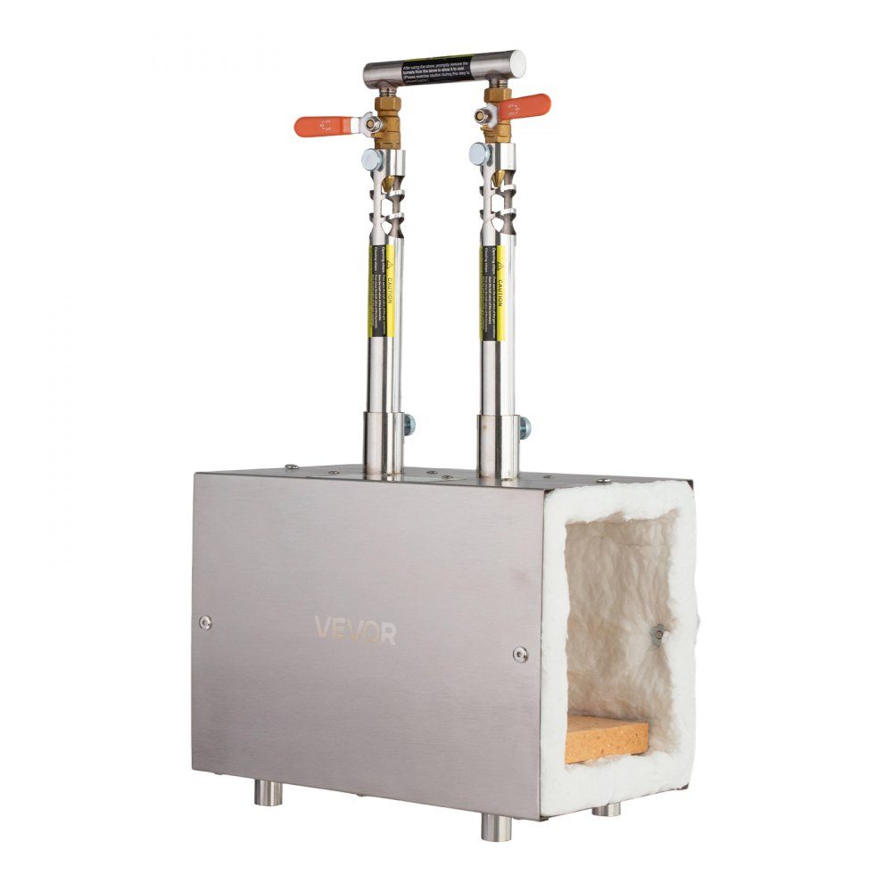 Portable 2 Burner Propane Blacksmith Furnace 1427°C Farrier Blacksmith Furnace Square Shape Stainless Steel Gas Blacksmith Tools and Equipment Smelting Furnace Metal Forging Use – Part No. HT-24138