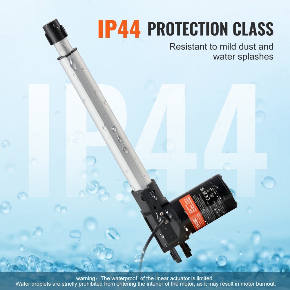 24V Linear Actuator Kit 10" 2.5cm/s 99.79kg/1000N with IP44-Schutz