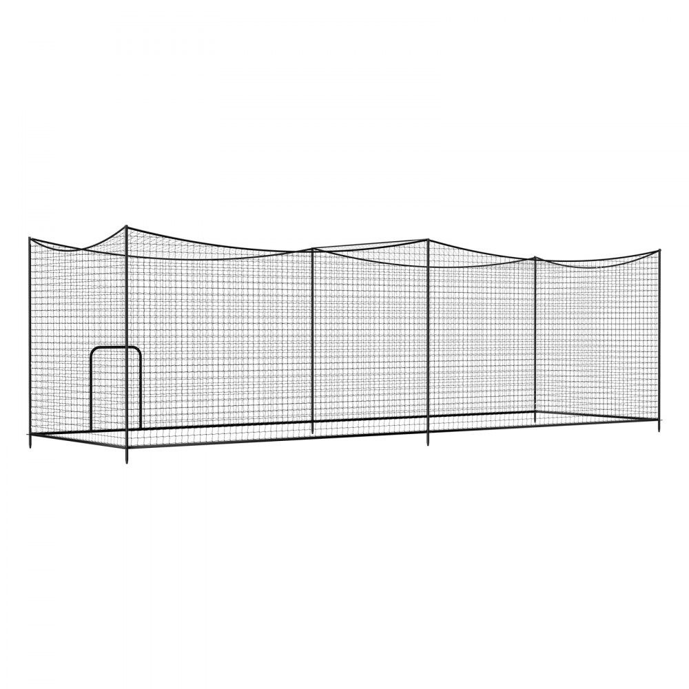 Baseball Batting Cage Net (Rectangular) 10668 x 3200 x 3100mm, Portable Training Net with 45-lagigem & Knotted HDPE Fabric & Long Positioning Ropes, Softball Training Cage Net Included