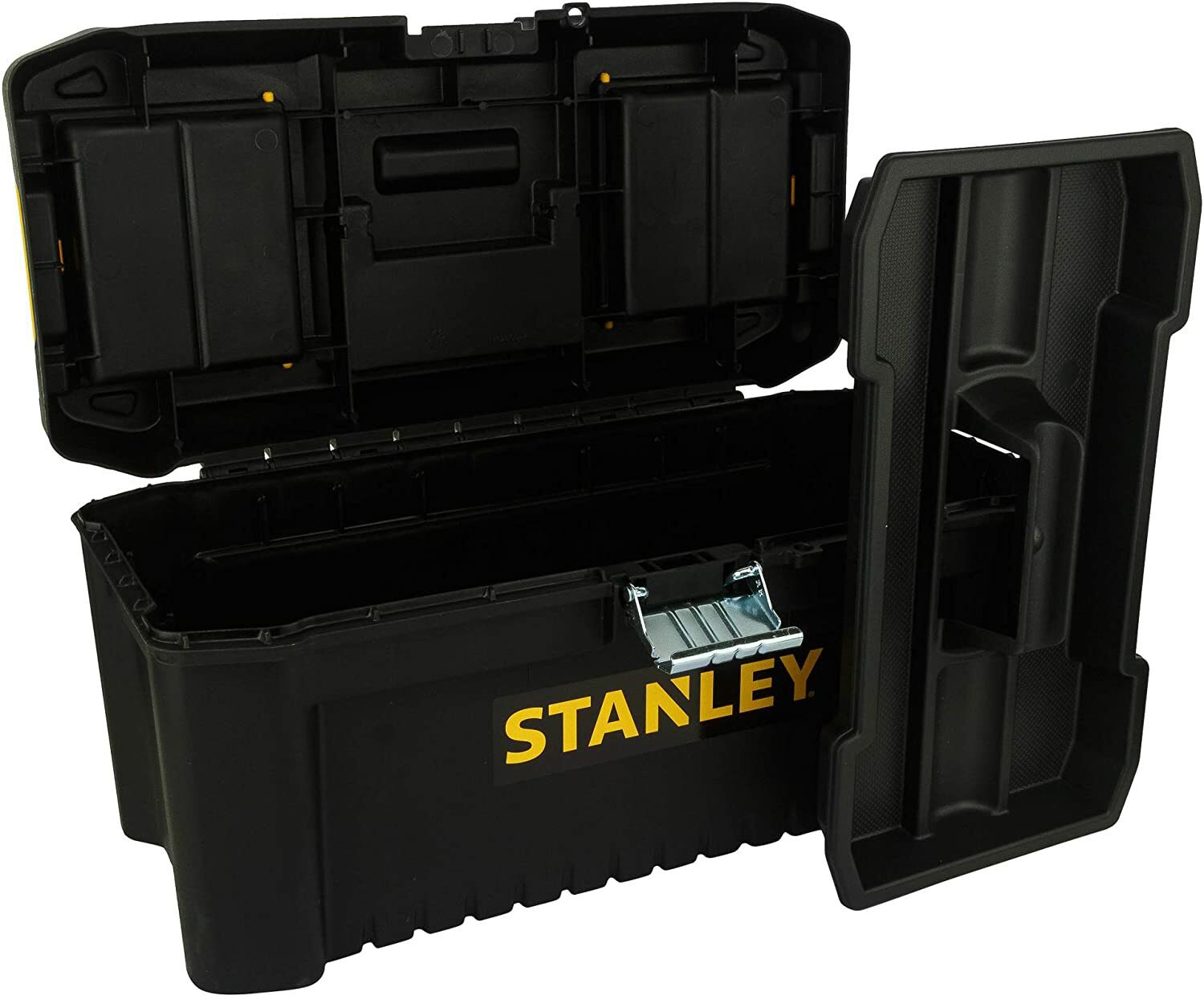 Stanley gereedschapskoffer / gereedschapskoffer (gereedschapskoffer met metalen sluitingen, stevige kunststof organizer voor diverse gereedschappen, koffer met afneembare drager)