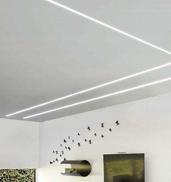 Premium Trockenbau 2M LED-Profil mit Abdeckung Unterputzleiste Rigips Gipskarton Aluminium
