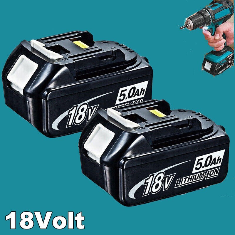 2x replacement battery 18V 5.0Ah for Makita battery BL1860B set - 197422-4 BL1850 BL1830
