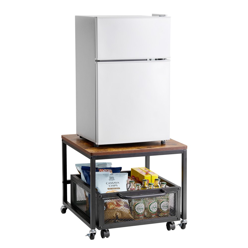 Mini Fridge Stand Fridge Holder with 90kg Load Capacity, Fridge Table with Movable Storage Trolley & Swivel Wheels, Drinks Fridge Stand for Coffee Bar Apartment Light Brown Mini Fridge Stand Fridge Holder with 90kg Load Capacity, Fridge Table with Movable Storage Trolley & Swivel Wheels, Drinks Fridge Stand for Coffee Bar Apartment Light Brown