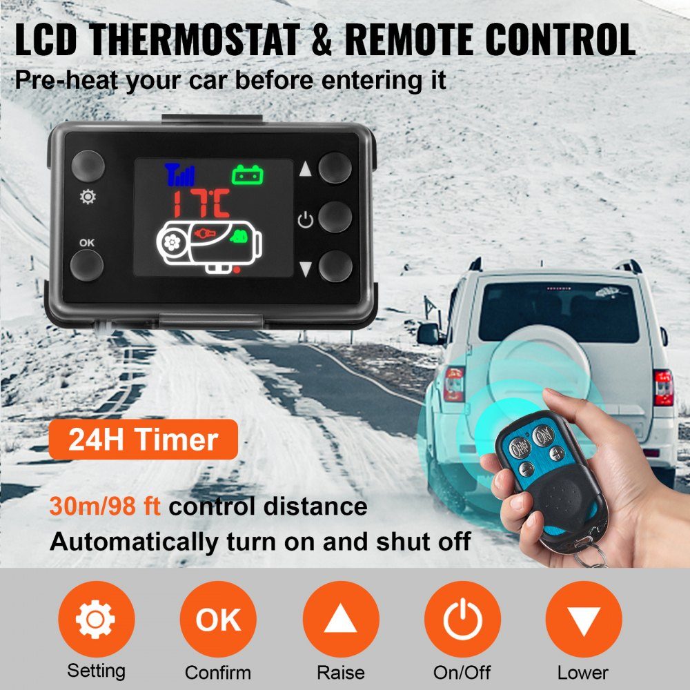 Chauffage auxiliaire diesel 12 V, chauffage à air diesel 5-8 kW, chauffage à air diesel, chauffage auxiliaire à air, chauffage à air diesel, chauffage auxiliaire pour voiture, camping-car, bateau, camion, camping-car, bus