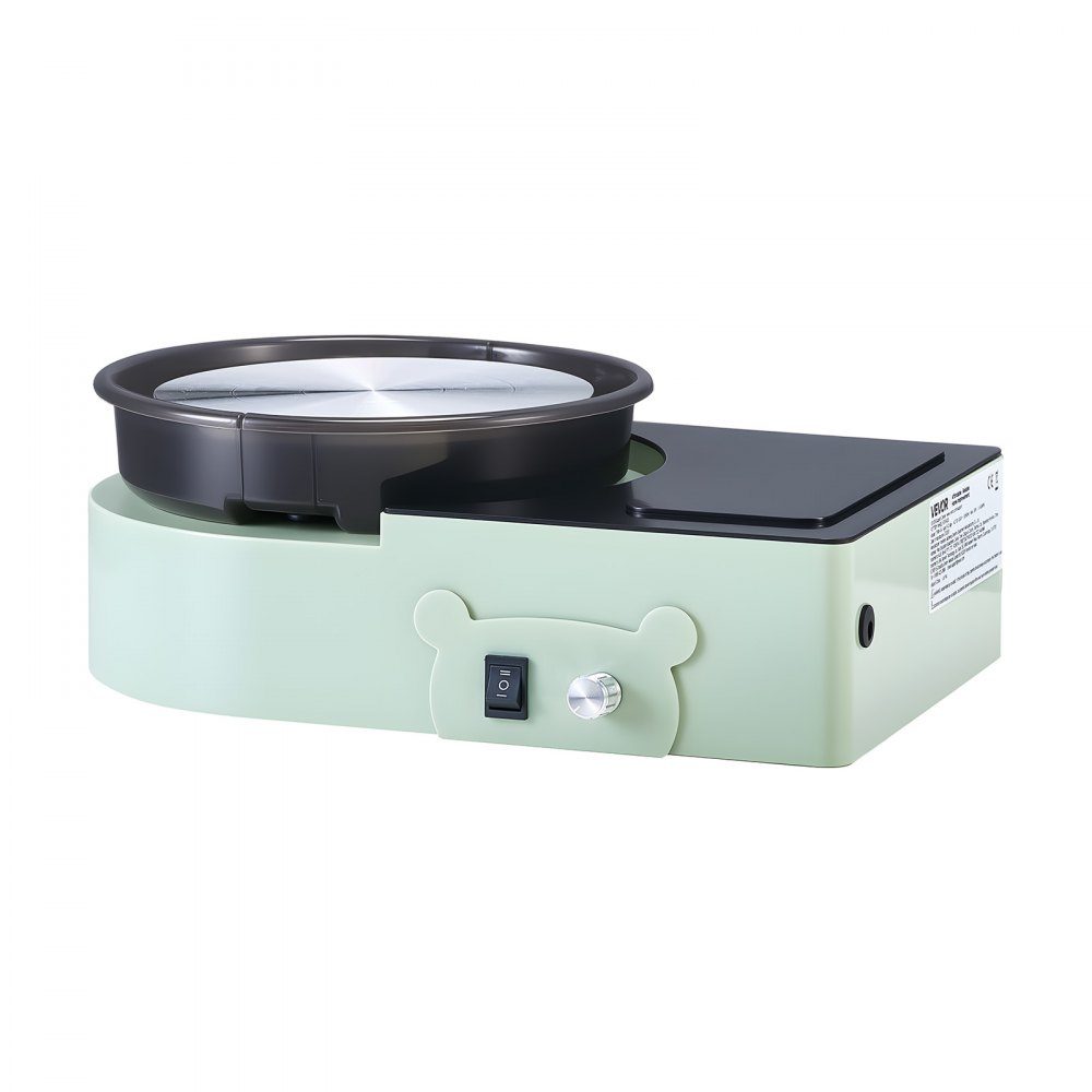 Mini Pottery Wheel Machine, 158mm Turntable with Adjustable Rotation Speed, Electric Clay Wheel with Clay Molding Tools, Suitable for DIY Pottery Classes, Green
