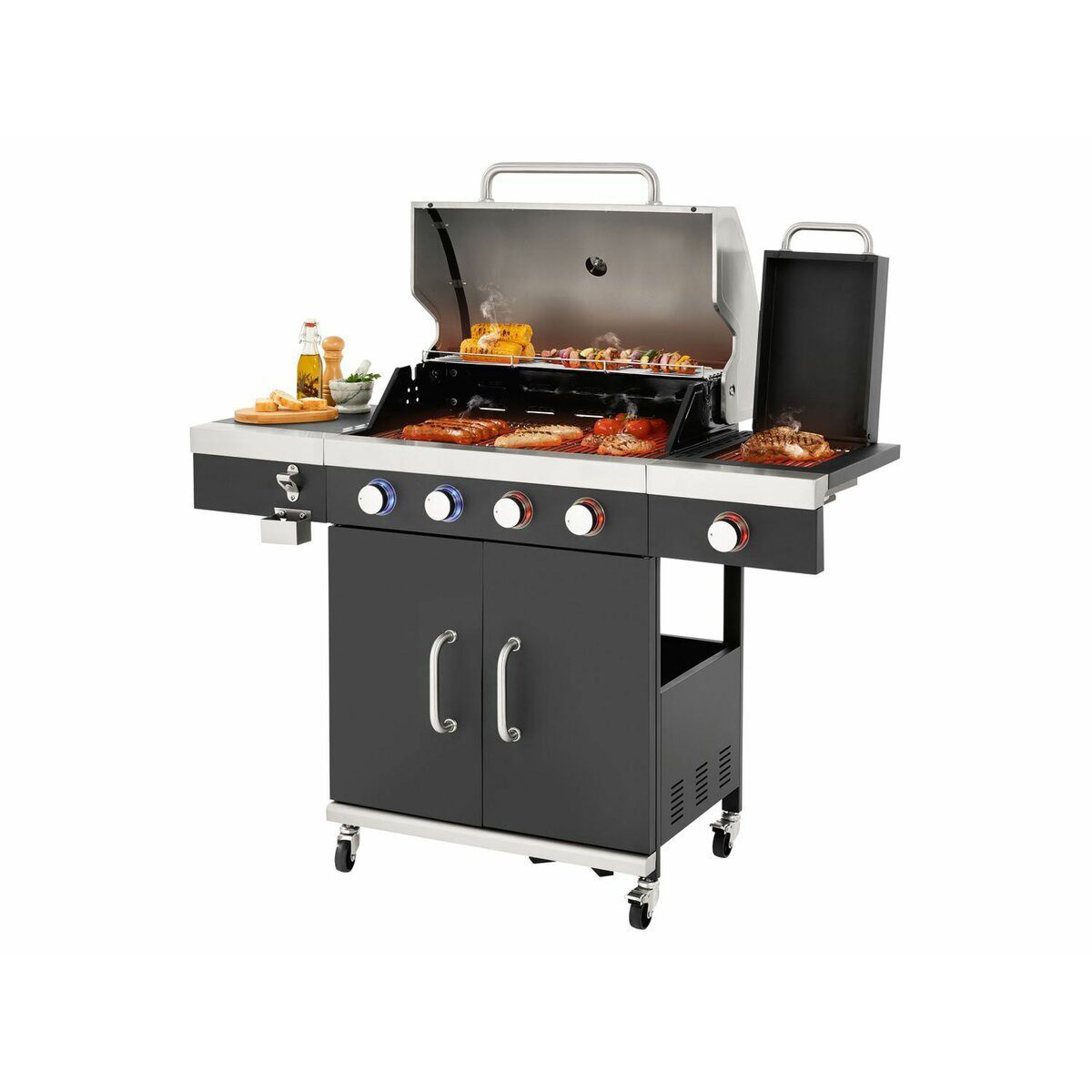 *BESTDEAL* Tepro gasbarbecue, 4 vlammen, uitneembaar rooster in het midden en zeildoek