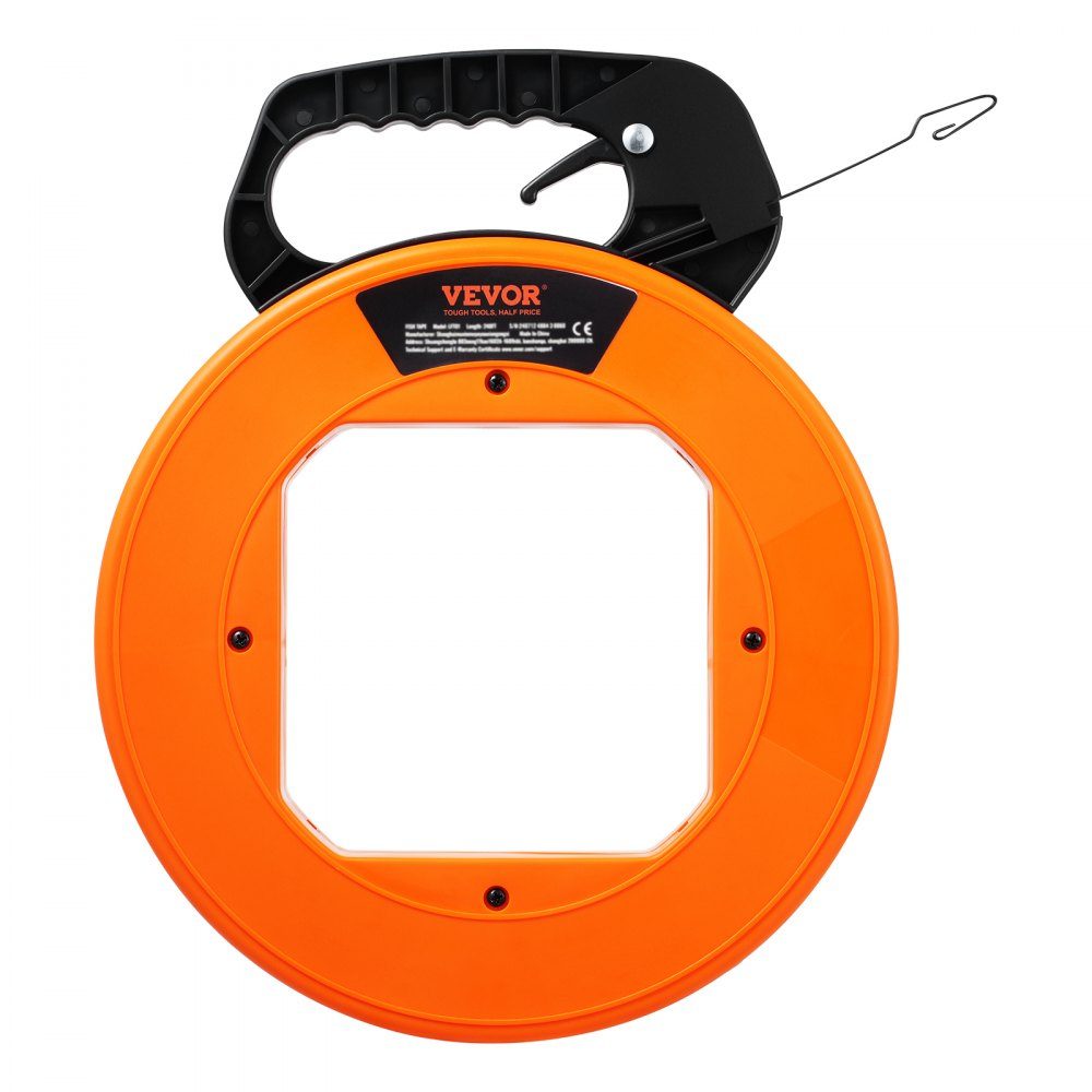 Retraction tape, 36 m x 3.1 mm, cable retraction aid with optimized housing & handle, retraction spiral, wire retraction tool, wire retraction tool for walls & electrical cables, non-conductive