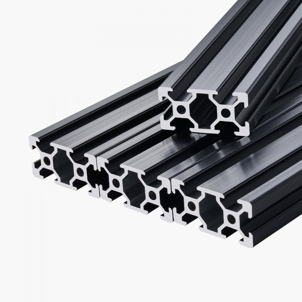 5pcs Aluminum Profile 1200mm T-Slot 2040 Aluminum Extruded Profile European Standard Anodized Linear Rail Groove Profile for 3D Printer CNC Machine DIY Laser Engraving Black