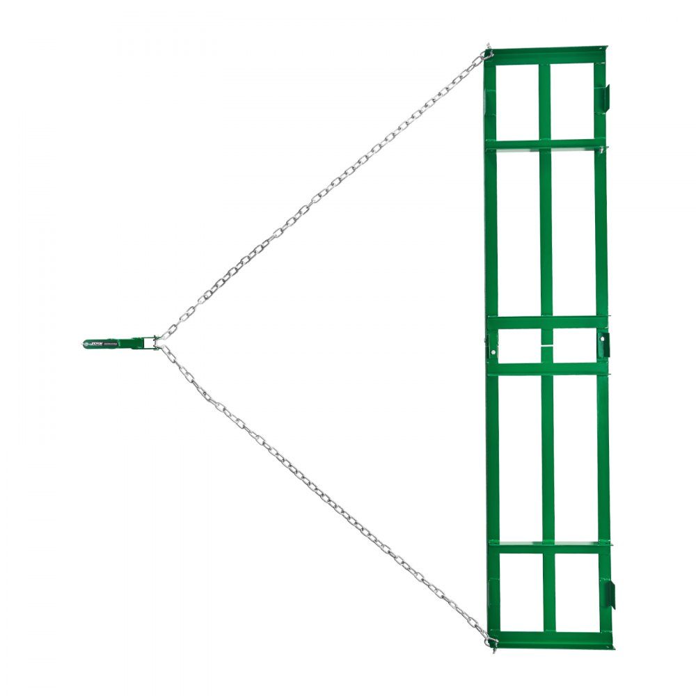 Schleppegge, 2435 x 500 x 100 mm, Wiesenegge mit verstellbaren Stangen und 183 cm Kette, Wiesenschleppe für Geländefahrzeuge, UTVs, Traktoren, Rasenmäher, Gartenschleppgerät