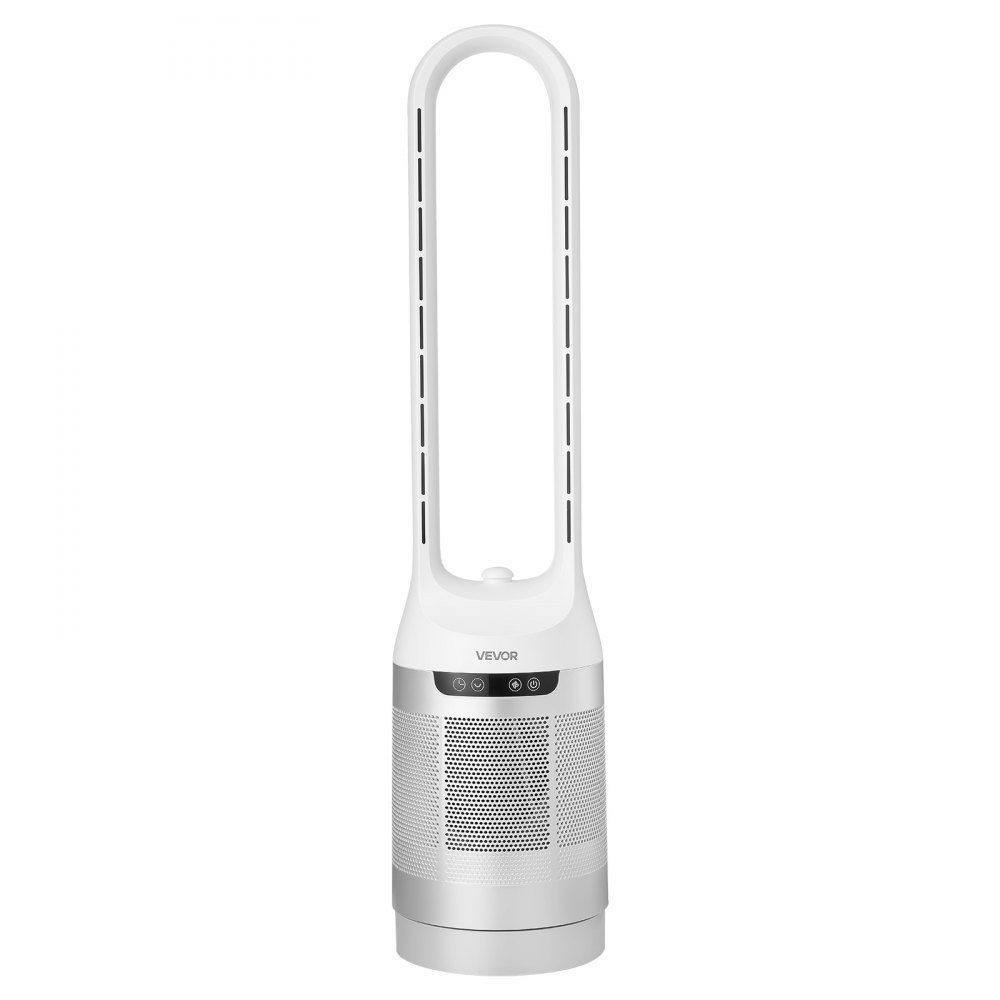 Tower Fan without Blades, 104cm Column Fan with 12 Speeds Max 4.5m/s, 4 Modes, 8 Hour Timer, 65° Oscillating Pedestal Fan with Remote Control for Bedroom, Office, White