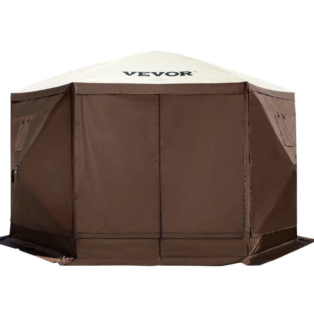 Opvouwbare tuinpaviljoen 3,05 m x 3,05 m 6-zijdige pop-up campingluifeltent met gaasramen, draagbare draagtas, grondpinnen, groot tuinpaviljoen voor buitenkamperen, gazon en achtertuin Opvouwbare tuinpaviljoen 3,05 m x 3,05 m 6-zijdige pop-up campingluifeltent met gaasramen, draagbare draagtas, grondpinnen, groot tuinpaviljoen voor buitenkamperen, gazon en achtertuin