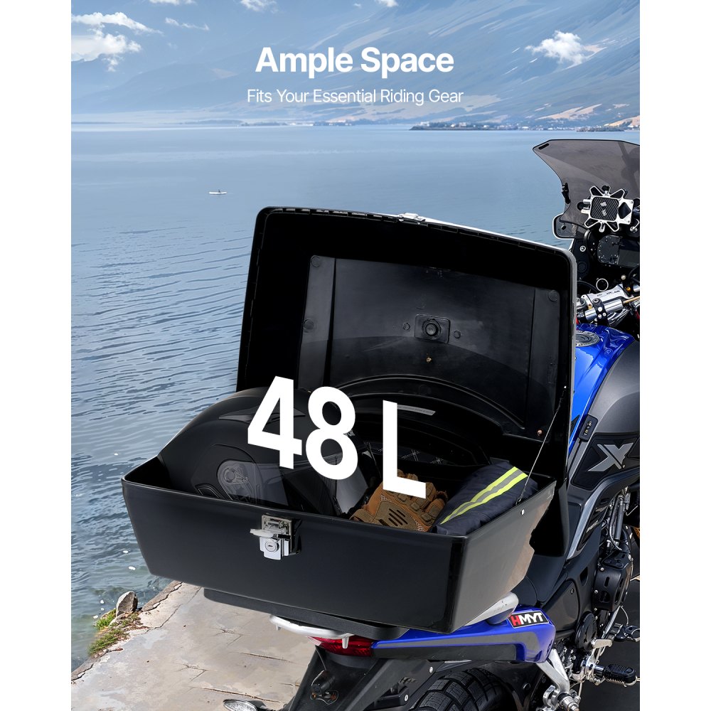 Motorrad-Topcase Motorradkoffer 48L Universal-Heckbox aus PP-Material, wasserdichte & abnehmbare Motorrad-Topbox mit Mehrlochboden & Ablage Helmkoffer (565 x 500 x 380 mm) Motorrad-Topcase Motorradkoffer 48L Universal-Heckbox aus PP-Material, wasserdichte & abnehmbare Motorrad-Topbox mit Mehrlochboden & Ablage Helmkoffer (565 x 500 x 380 mm)