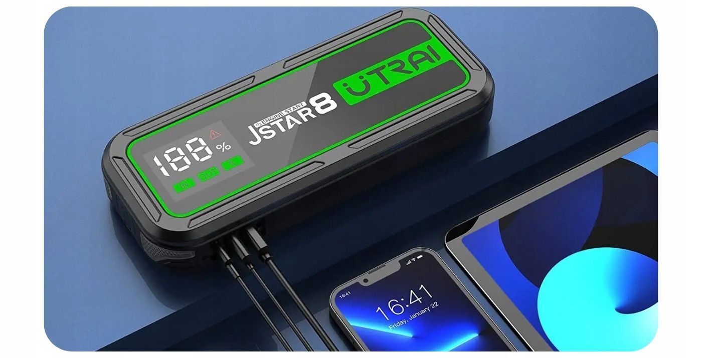 Jumpstarter Utrai Jstar 8 met full power accessoires + QC 3.0 FULL POWER CHARGER VOOR UTRAI POWERBANKS POWERBANK STARTER BOOSTER JUMP KRACHTIGE STARTER 3000A