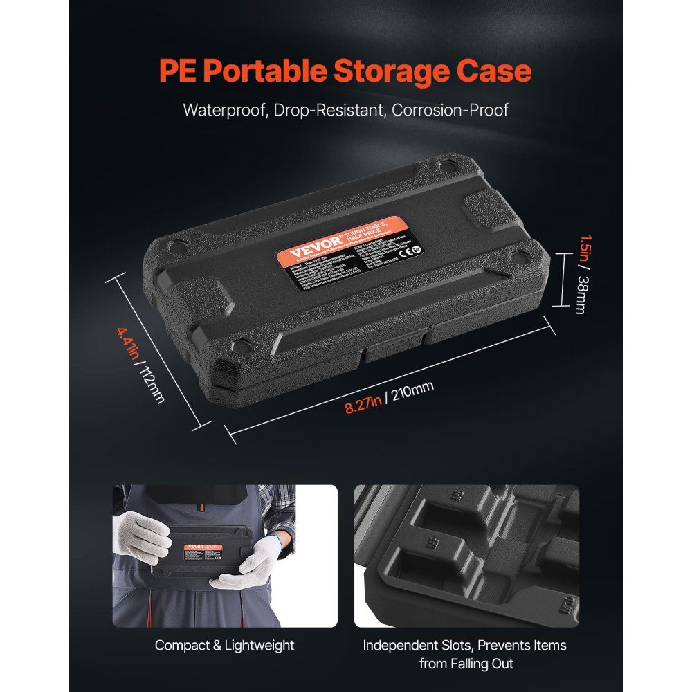 XZN 10pcs Triangle Spline Bit Socket Set M4-M18 High Quality Cr-V Steel 1/4" 3/8" 1/2" Drives with Improved Storage Case for Automotive Industry