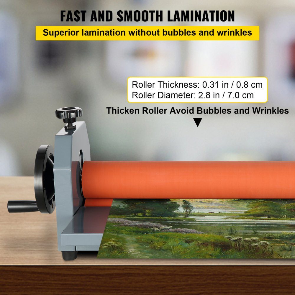 Cold laminator 1000mm manual folding photo film roll laminator made of thick iron metal with soft rubber rollers, four non-slip adjustable rubber feet for photo and advertising copy shops