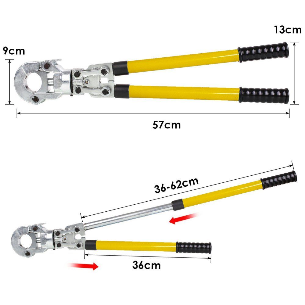 Pressing pliers V12, V15, V22, V28, TH16, TH20, TH26, TH32 mm, crimping pliers, pressing pliers with 360° rotating head and ergonomic rubber handle, portable pipe pressing pliers, manual cable lug pliers