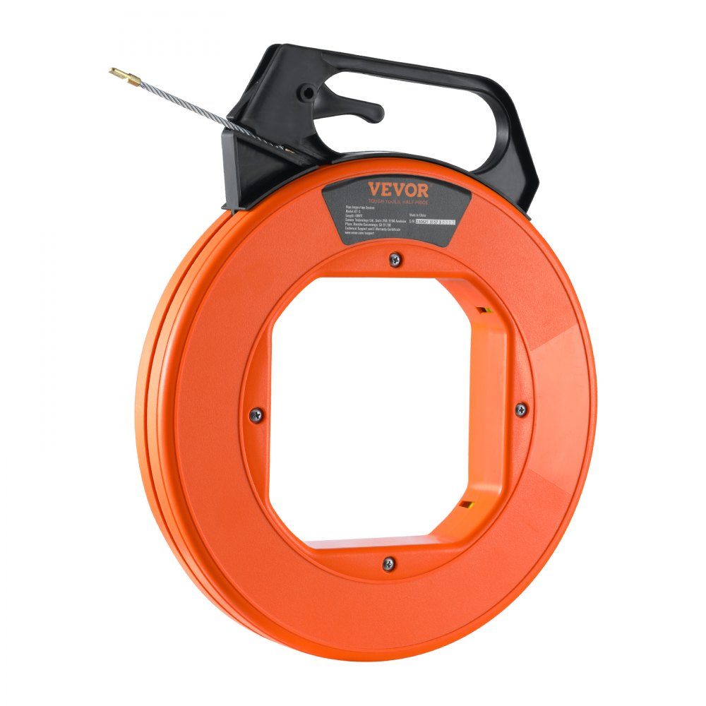 Fish Tape 100ft 3/16" glasvezel draadtrekker met geoptimaliseerd lichaam en handvat, eenvoudig te gebruiken kabeltrekker, flexibel draadvisgereedschap voor muren en elektrische draden, niet-geleidend