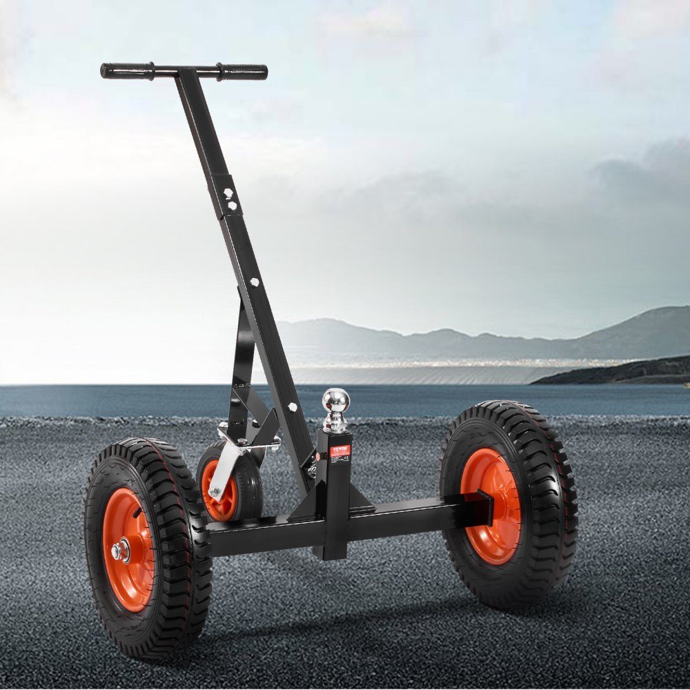 Manoeuvrer Trailer, Trailer Trolley, 544kg Support Load, 460 & 560mm Adjustable Height, 50.8mm Ball, 386mm Pneumatic Tires, Carbon Steel, for Moving Motorhome Trailers