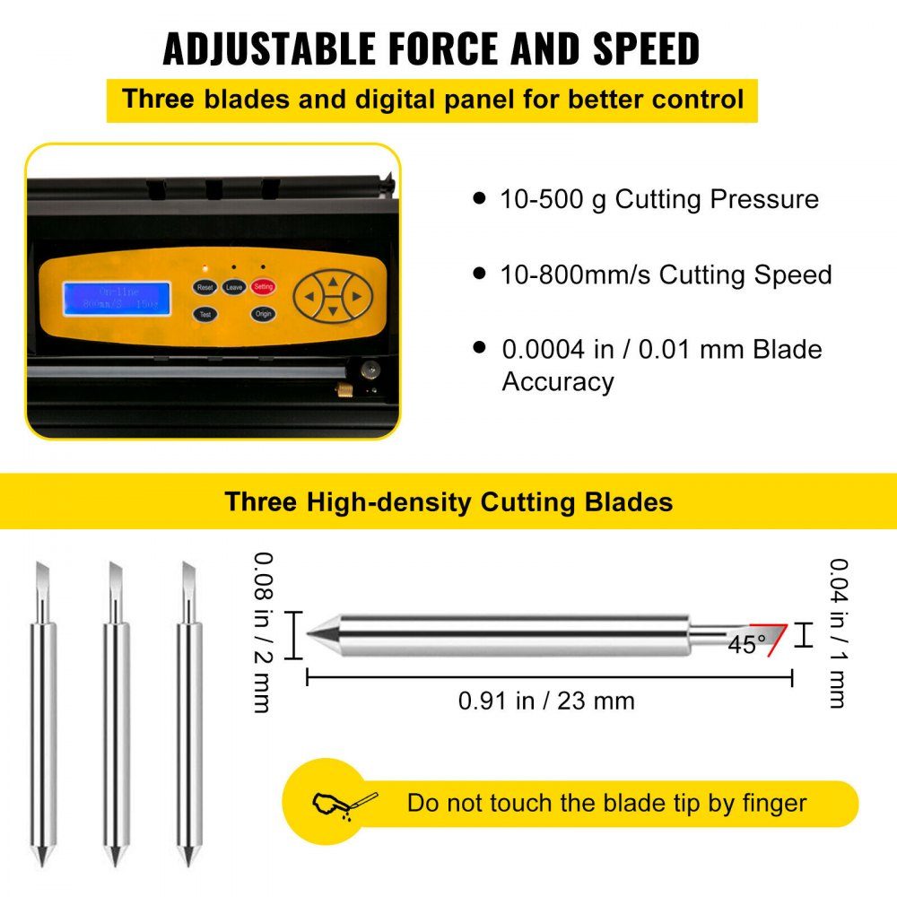 Vinyl Cutting Machine Cutting Plotter 720mm SignMaster Floor Stand Plotter Machine Cutting Speed ​​10-800mm/s Cutting Force 10-500g Stepper Motor Five Vinyl Rolls 16MB 13.5kg