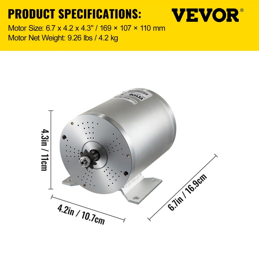 Bürstenloser Motorsatz 48 V, elektrischer bürstenloser Steuermotor 1800 W, elektrischer bürstenloser Gleichstrommotor, bürstenloser Elektromotor, bürstenloser Elektromotor
