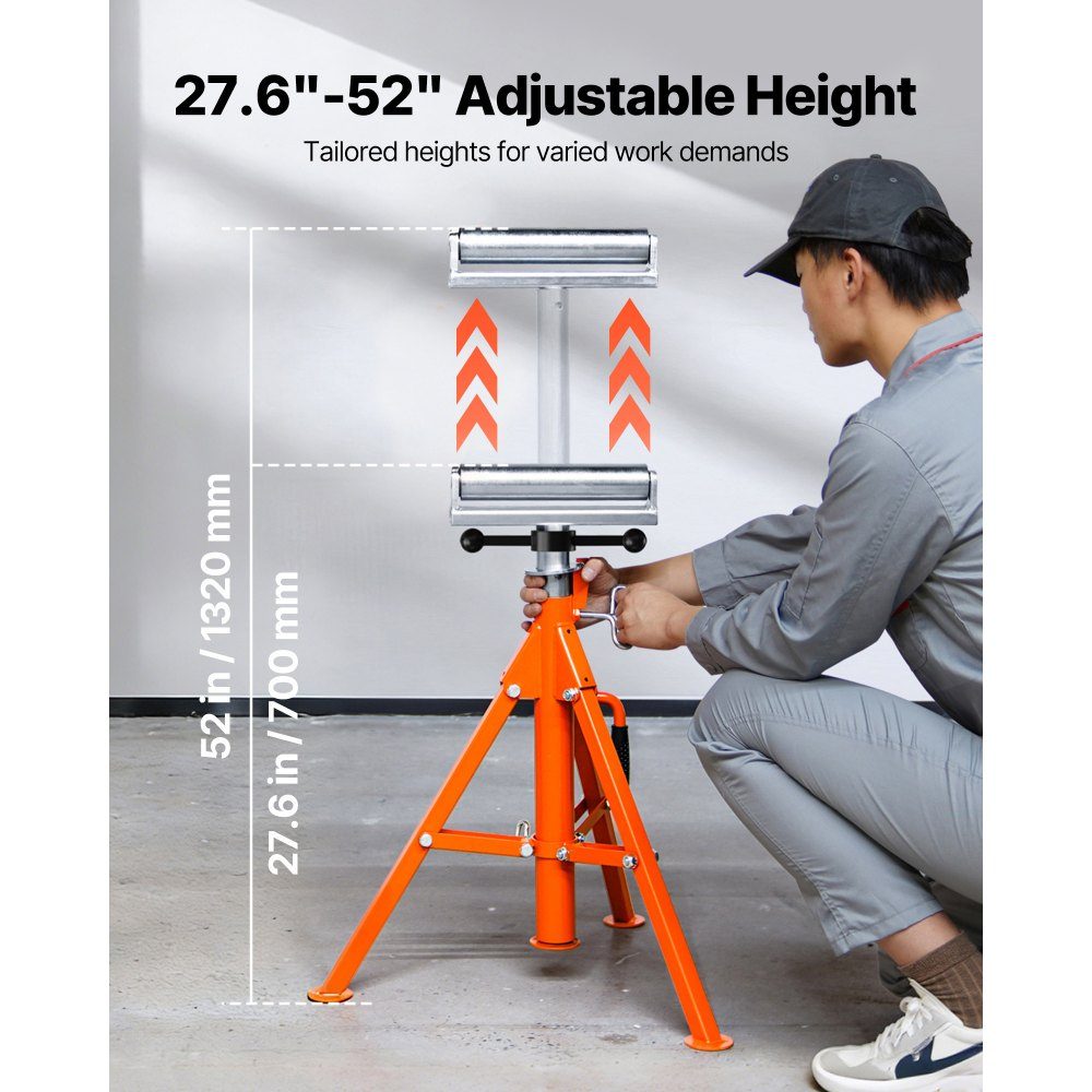 Rolling stand 1134 kg load capacity Rolling stand No. 45 Steel rolling stand Height adjustable from 700 to 1320 mm Folding stand Support stand Work stand Assembly stand for table saws Planer grinders